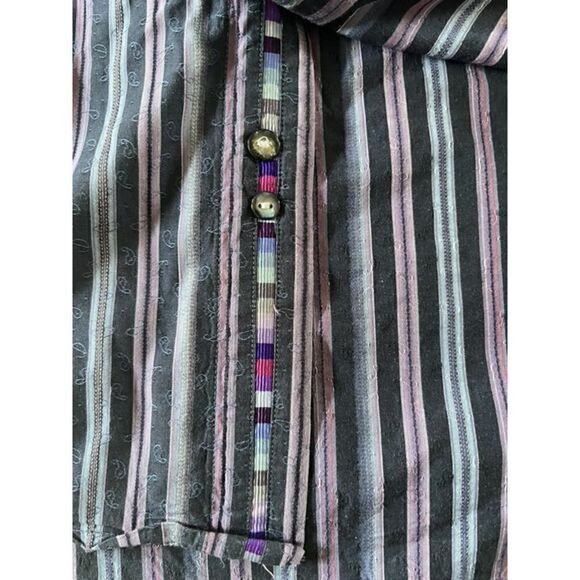 Robert Graham Men’s Classic Button Down Striped Shirt  Sz XL Flip Cuff Purple - Picture 12 of 12